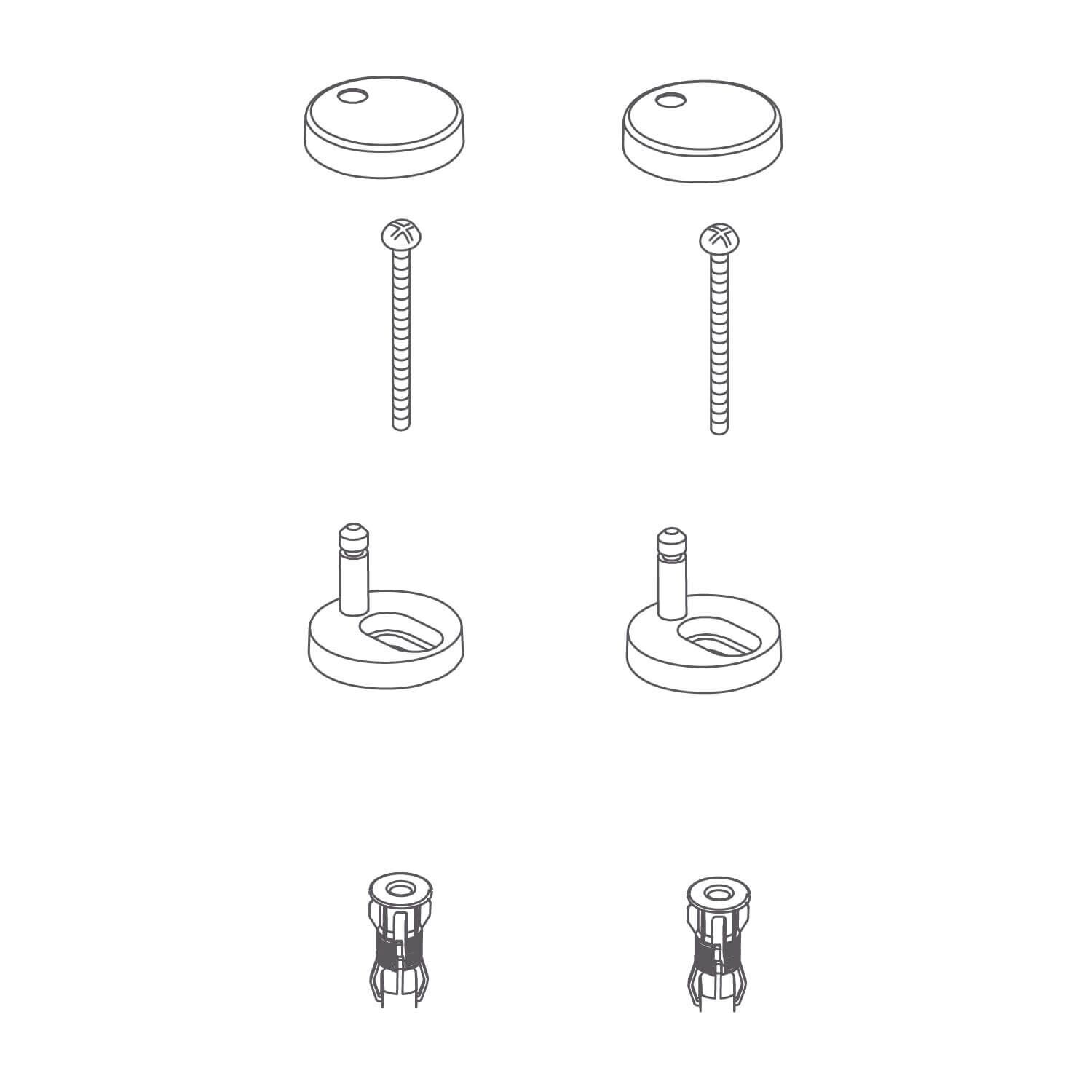 Kit De Instalacion Dessau Para Asiento De Sanitario Una Pieza Unico,,hi-res image number null