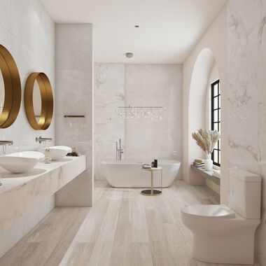 Baño Samsara Beige con Blanco