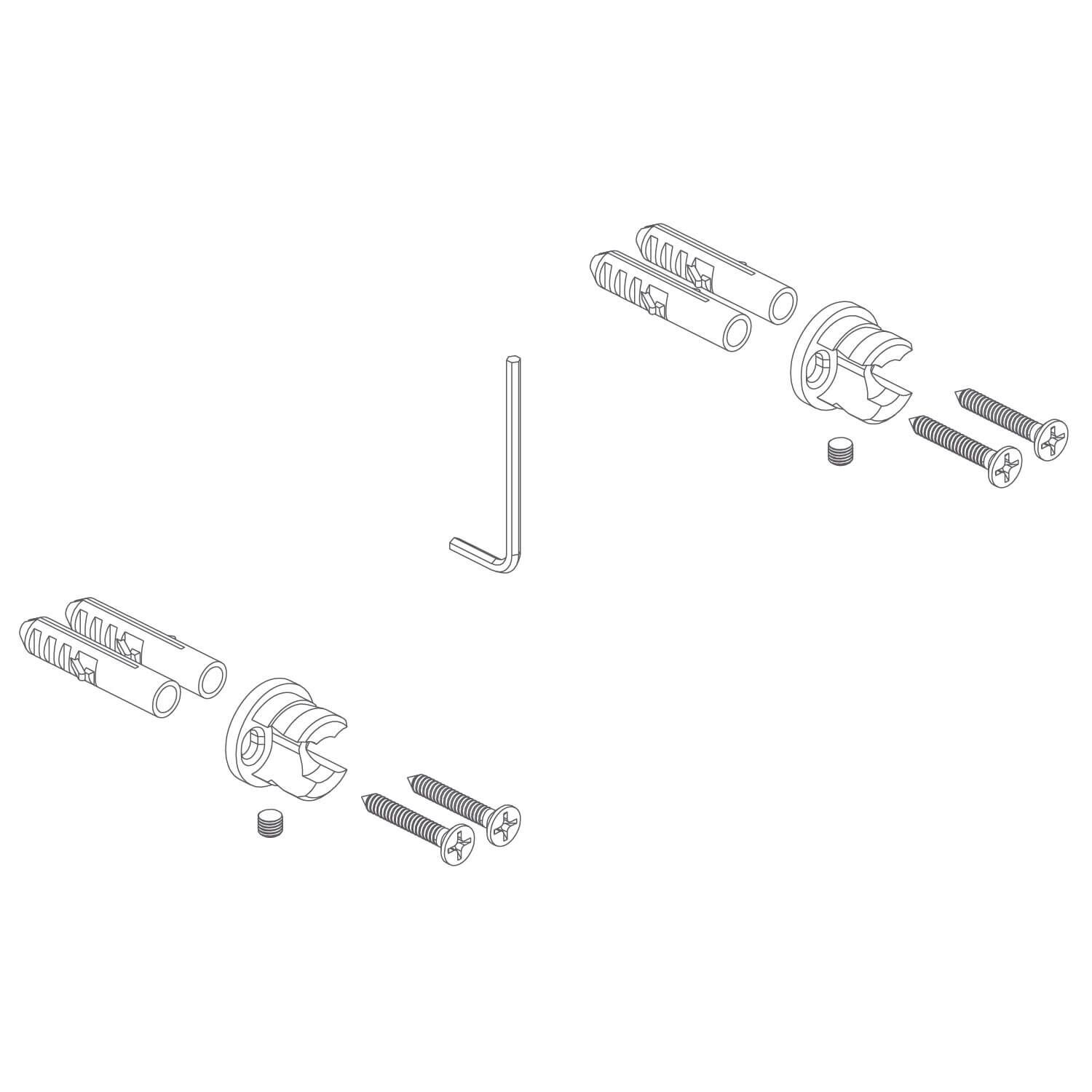 Kit De Instalacion Essen Para Accesorios Dobles Unico,,hi-res image number null