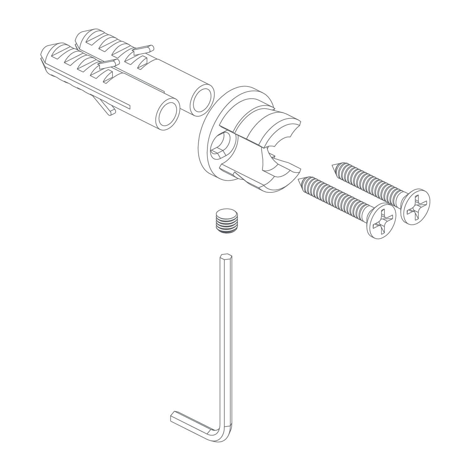 Kit De Instalacion Essen Para Portapapel Essen Square Y Essen Round Unico,,hi-res image number null