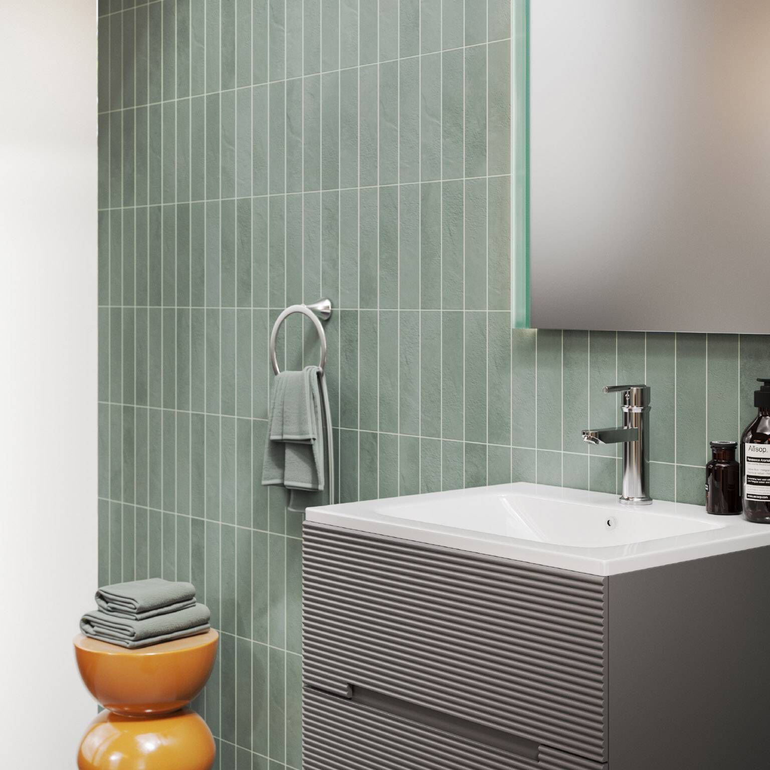 Vanity Lutecia 60 X 48 X 48 Cm Color Gris Oxford,,hi-res image number null