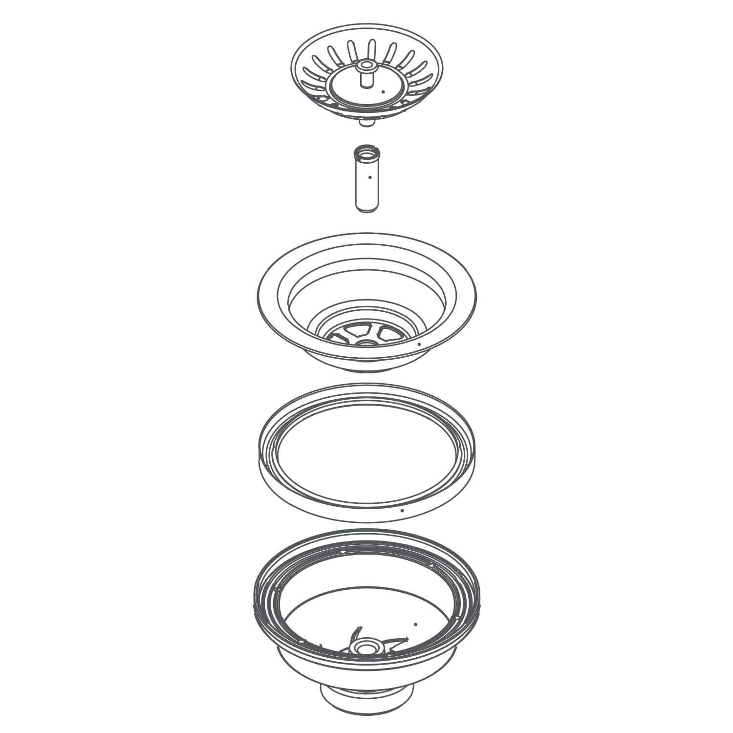 Contracanasta Tekno-Fox-Ego Para Lavabos Con Rebosadero Unico,,hi-res image number null