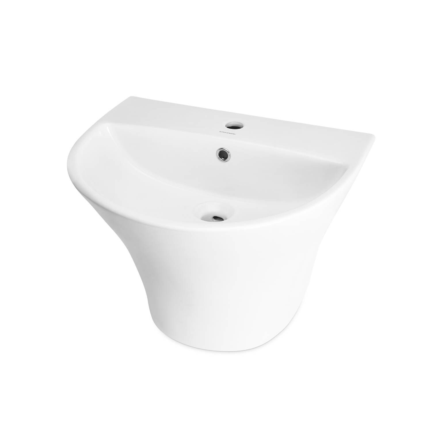 Lavabo trento de instalacion en muro blanco,,hi-res image number null