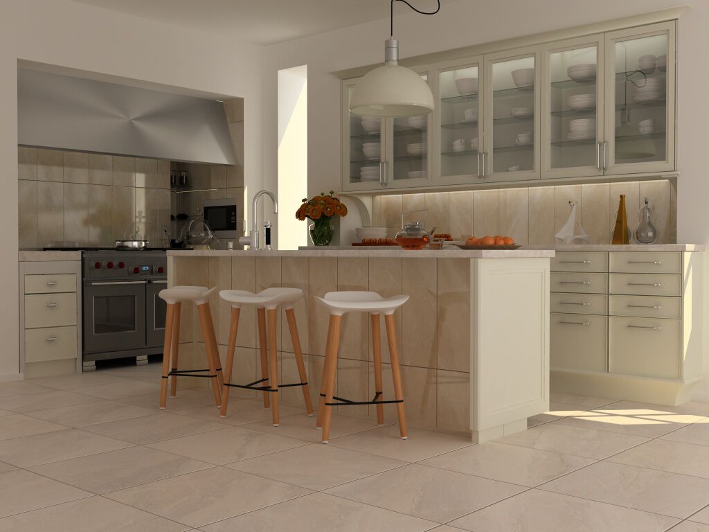 Cocina Vesubio Beige con Café,,hi-res