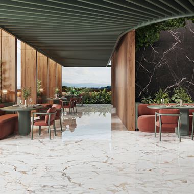 Uso Comercial Lux Marble Blanco, Café y Negro