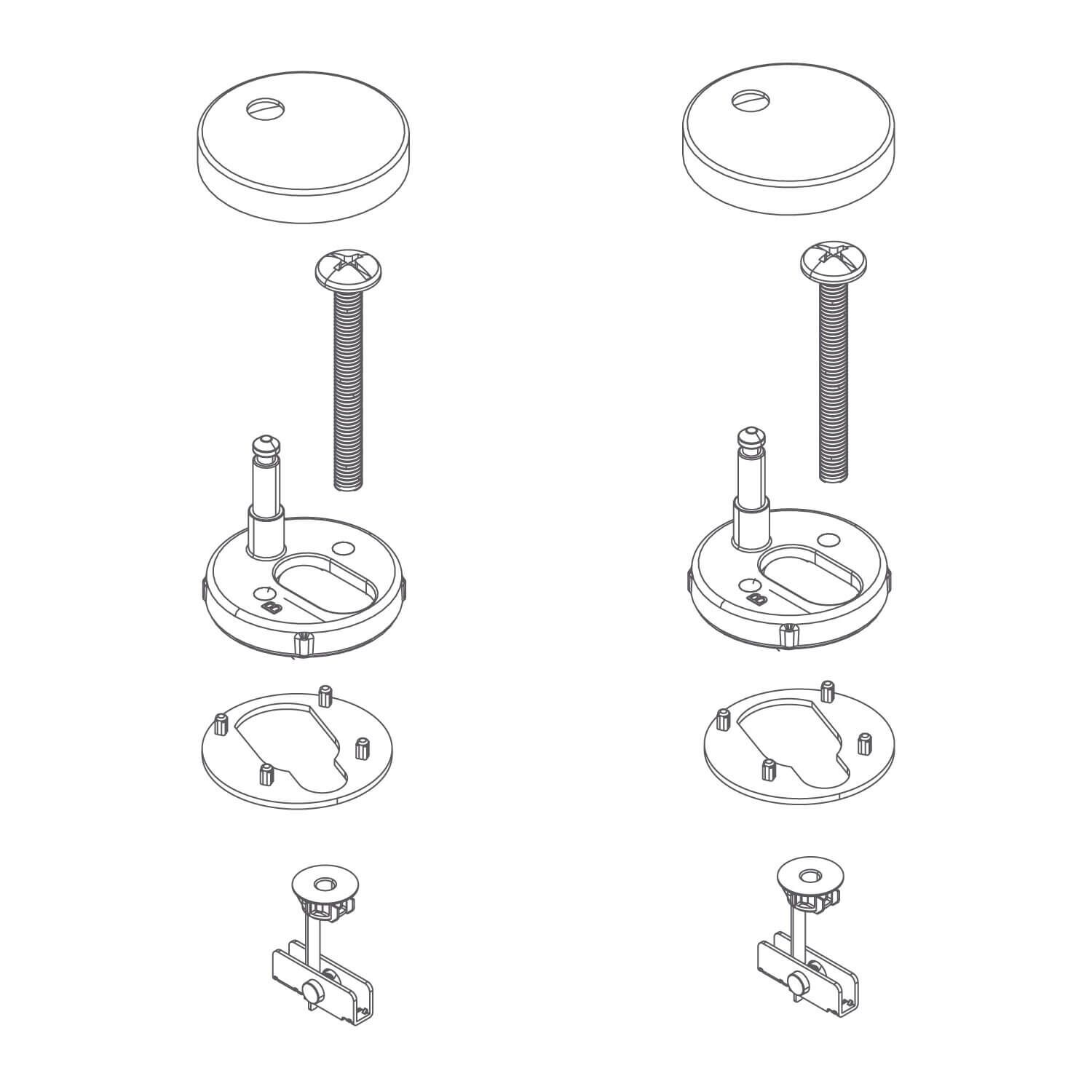 Kit De Instalacion Weismar Para Asiento De Sanitario Una Pieza Unico,,hi-res image number null