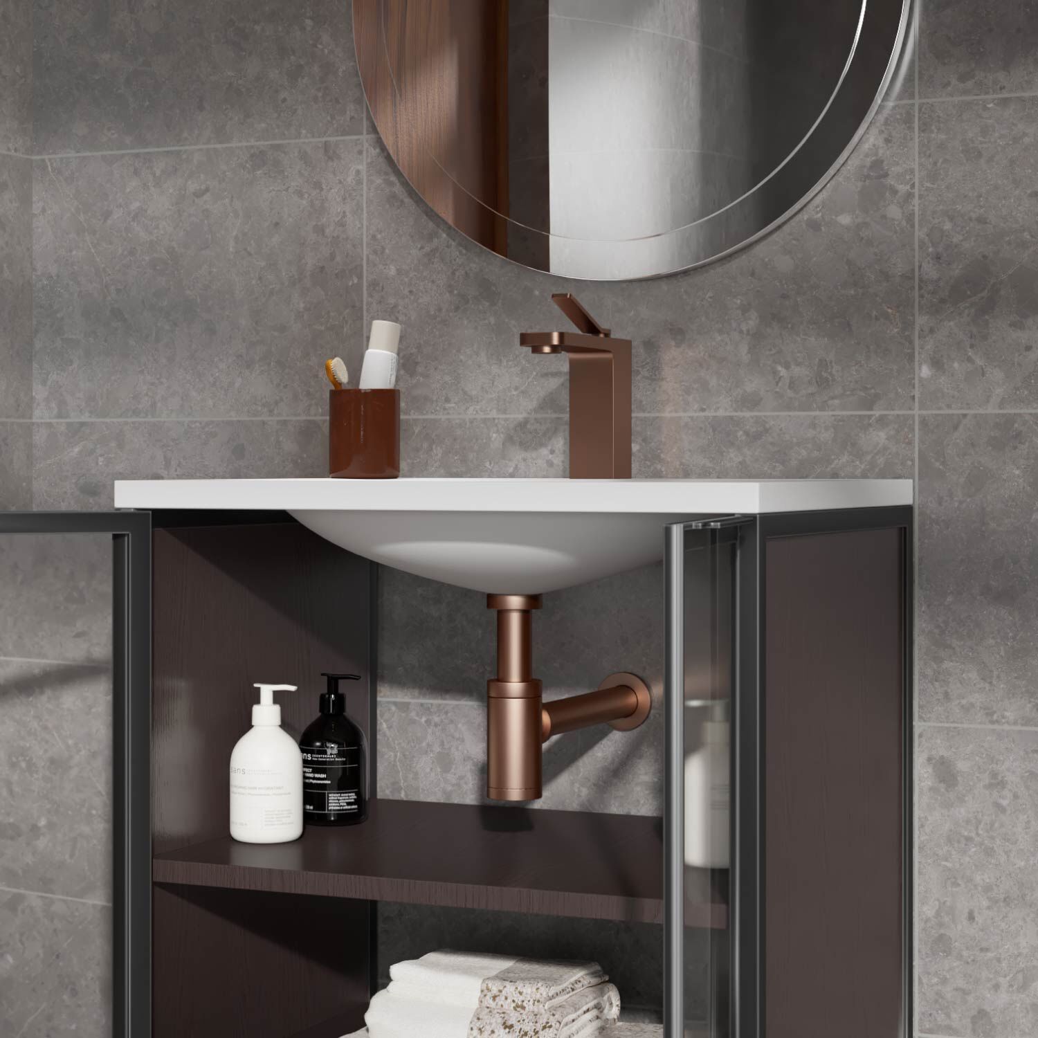 Trampa Universal Decorativa Para Lavabo Bronce,,hi-res image number null