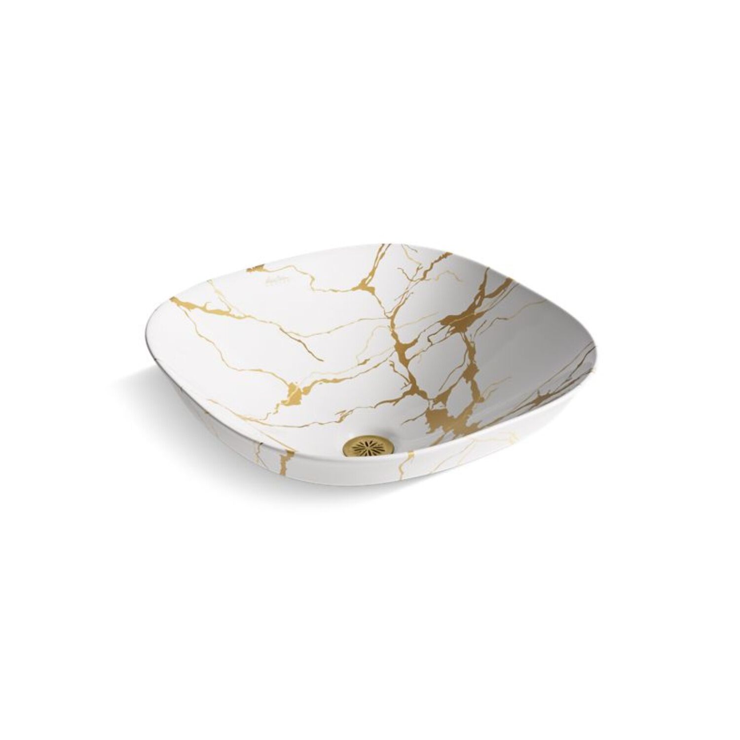 Lavabo Vessel Aureus Blanco Con Dorado,,hi-res image number null