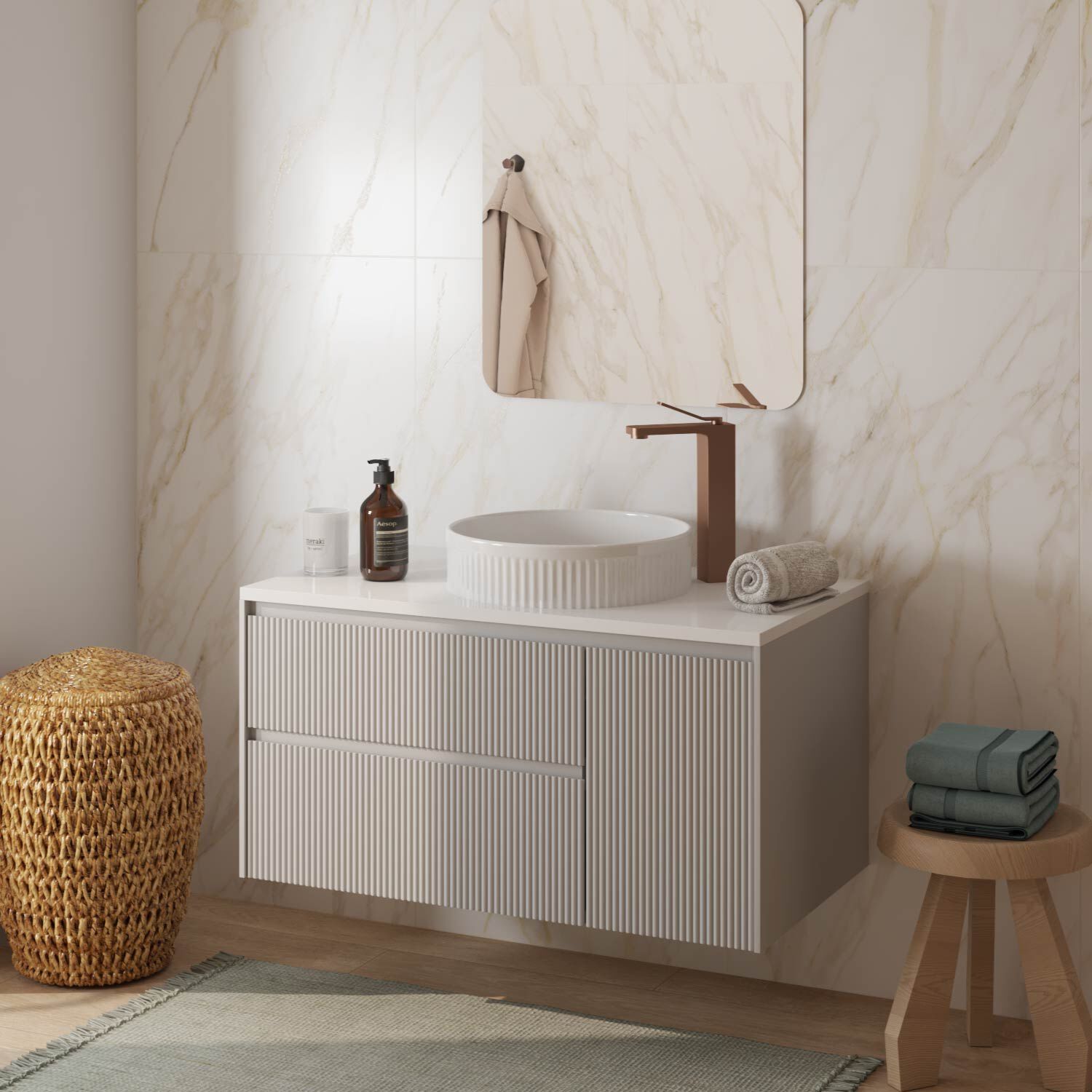 Llave siena monomando alta para lavabo bronce,,hi-res image number null