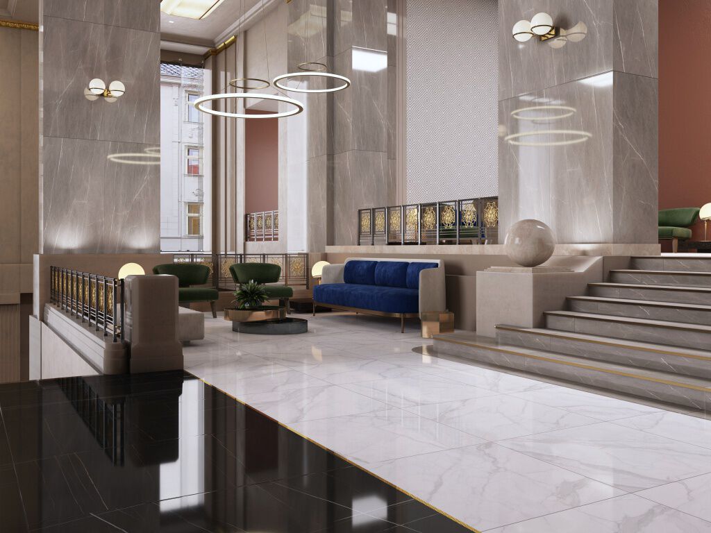 Uso Comercial Marble Slab Blanco, Gris y Negro,,hi-res