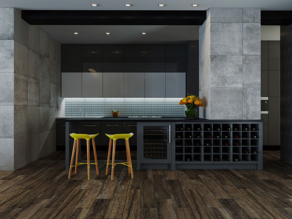 Cocina Amazonia Amarillo, Café y Gris,,hi-res