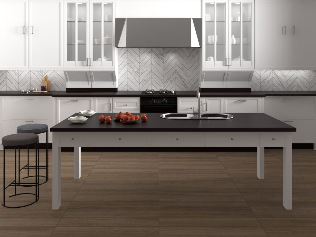Cocina Infinity Collection Blanco con Café,,hi-res
