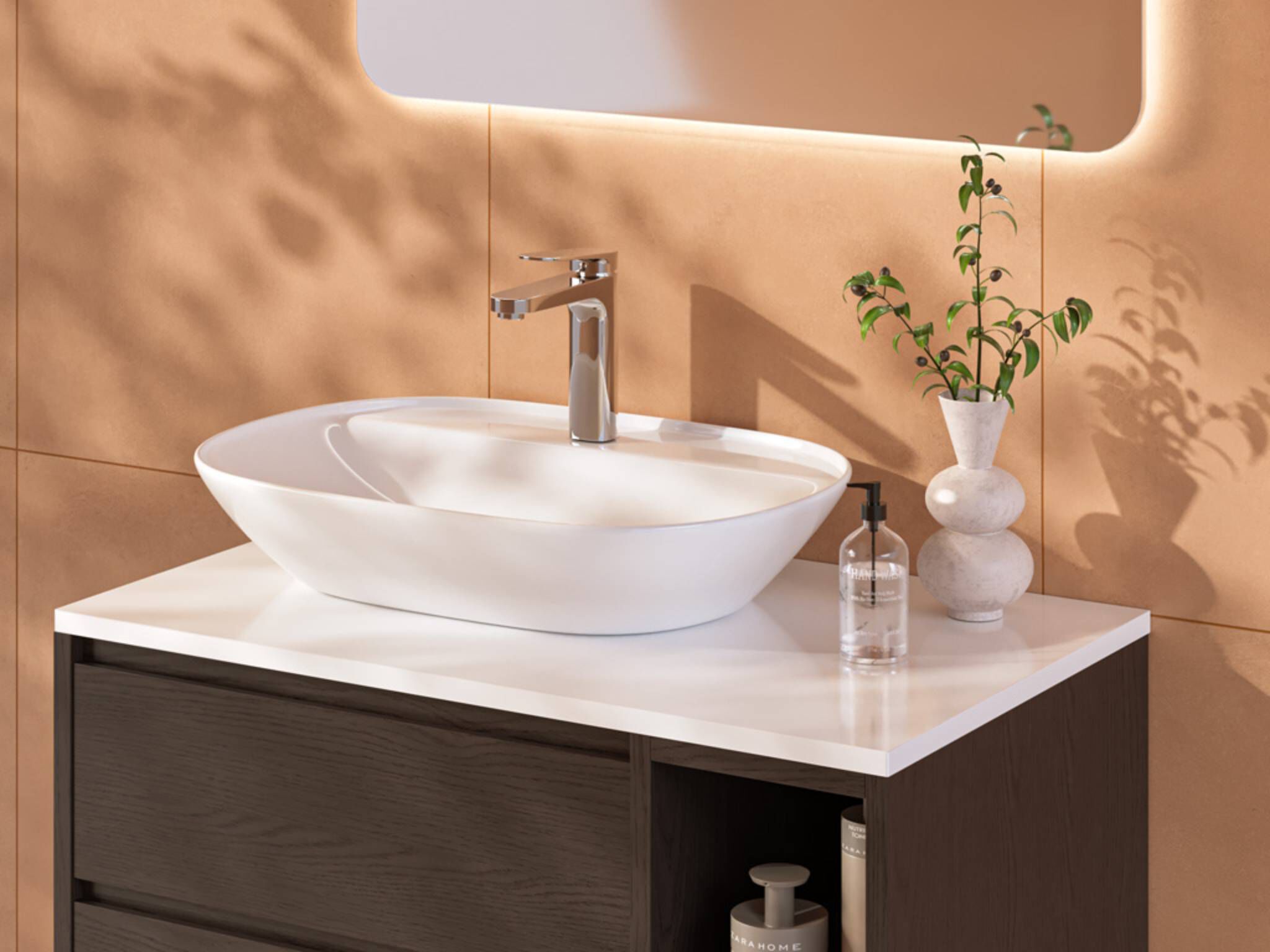 Lavabo Praga De Sobrecubierta Ovalado Grande Blanco,,hi-res image number null
