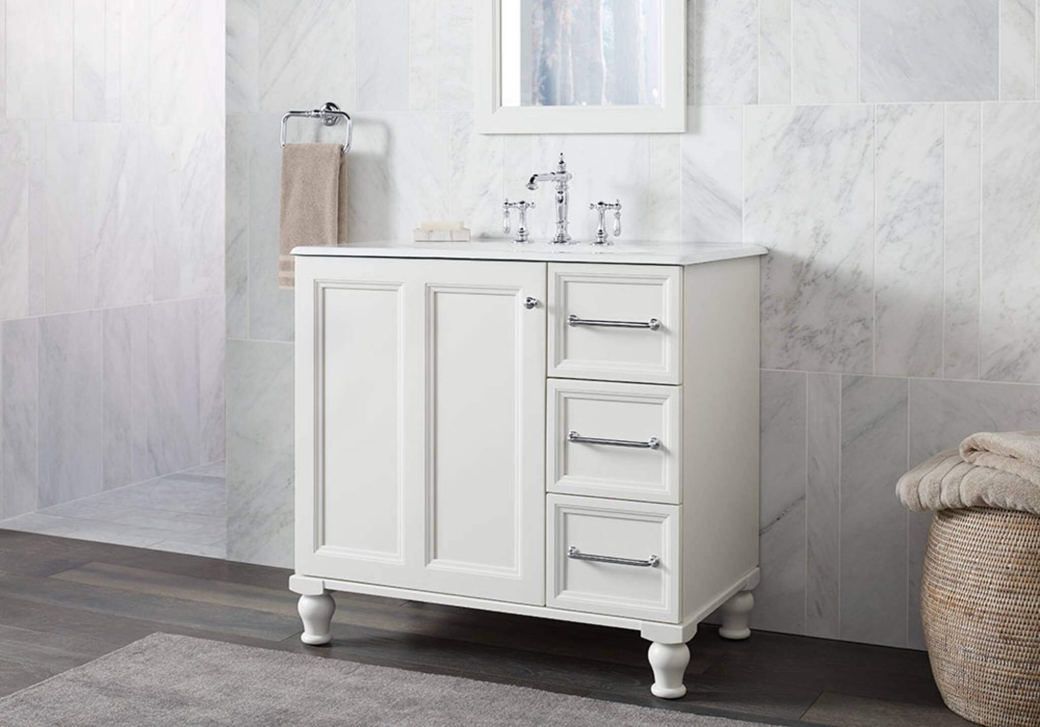 Vanity Damask para cuarto de baño blanco,,hi-res image number null