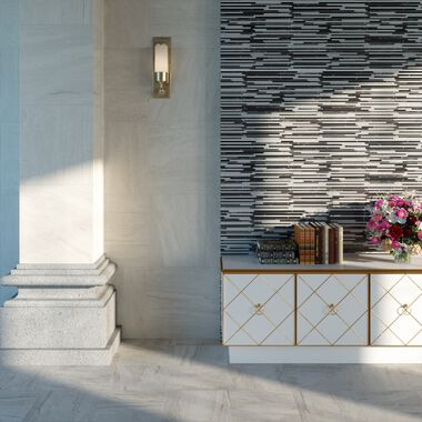 Uso Comercial Amalfi Stone Blanco con Negro