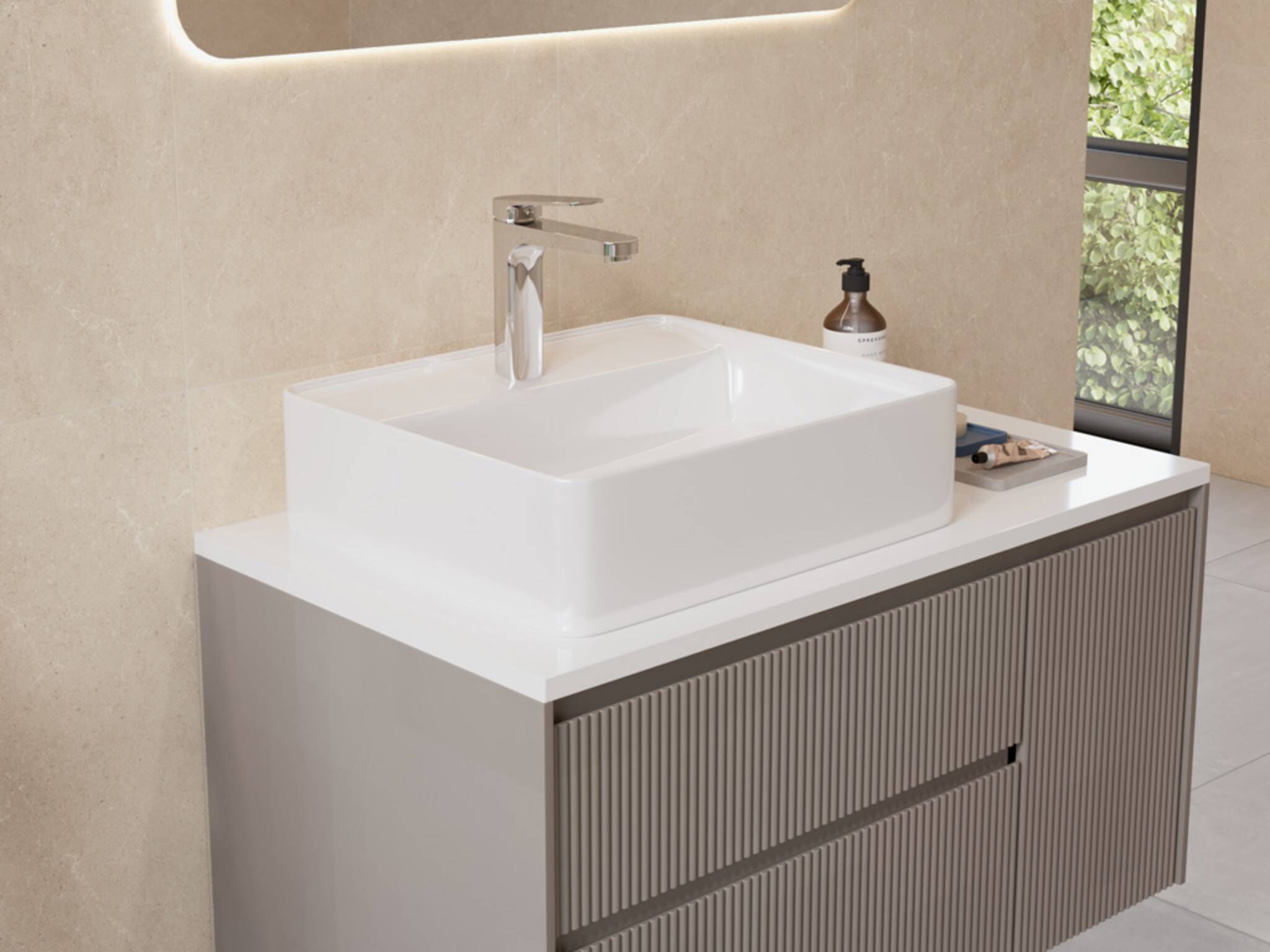 Llave Monomando Alta Para Lavabo L&iacute;nea Praga En Cromo Pulido,,hi-res image number null