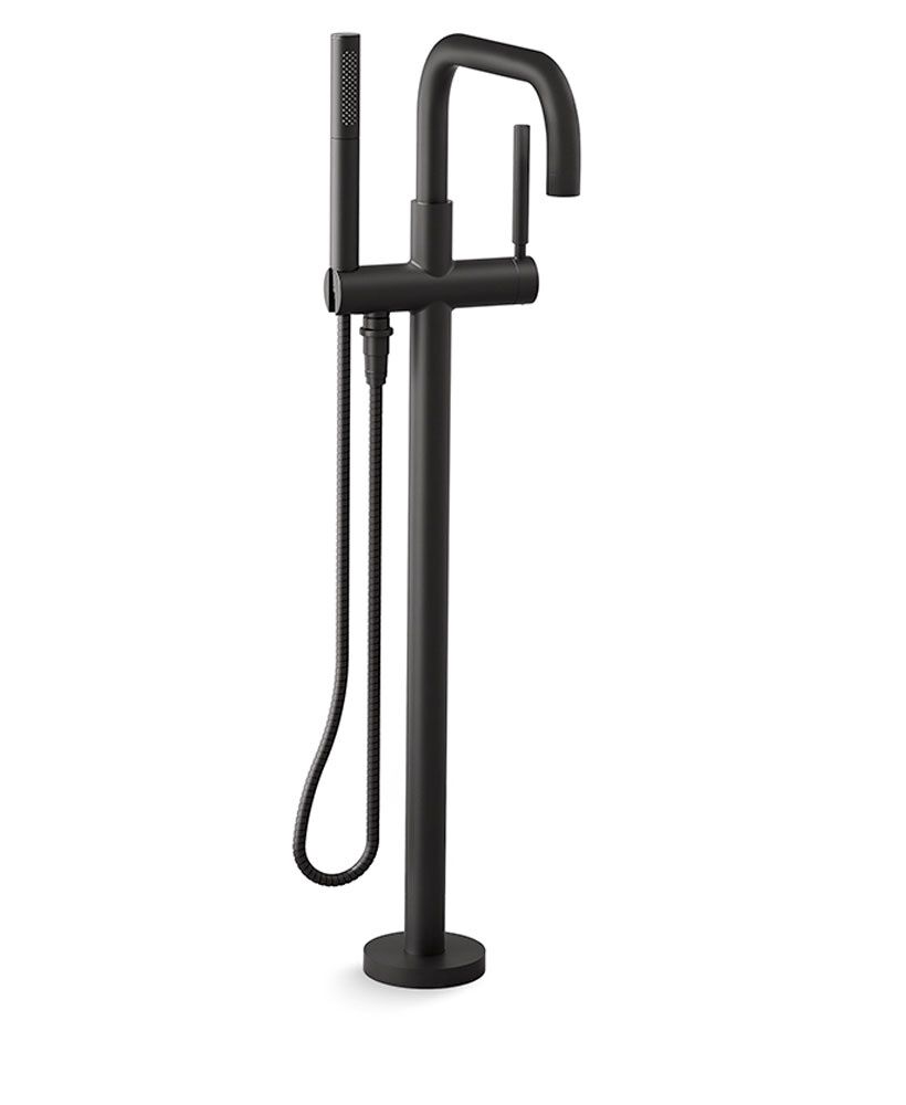 Llave de piso para tina línea Purist en negro mate,,hi-res