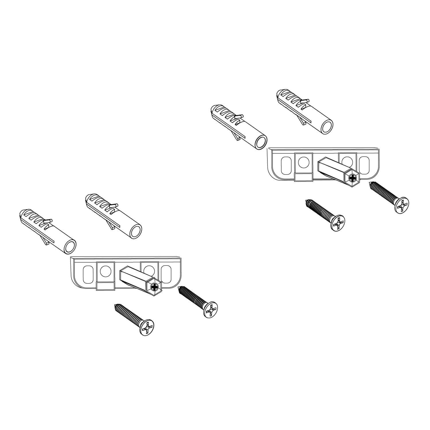 Kit de herraje universal para repisa unico,,hi-res