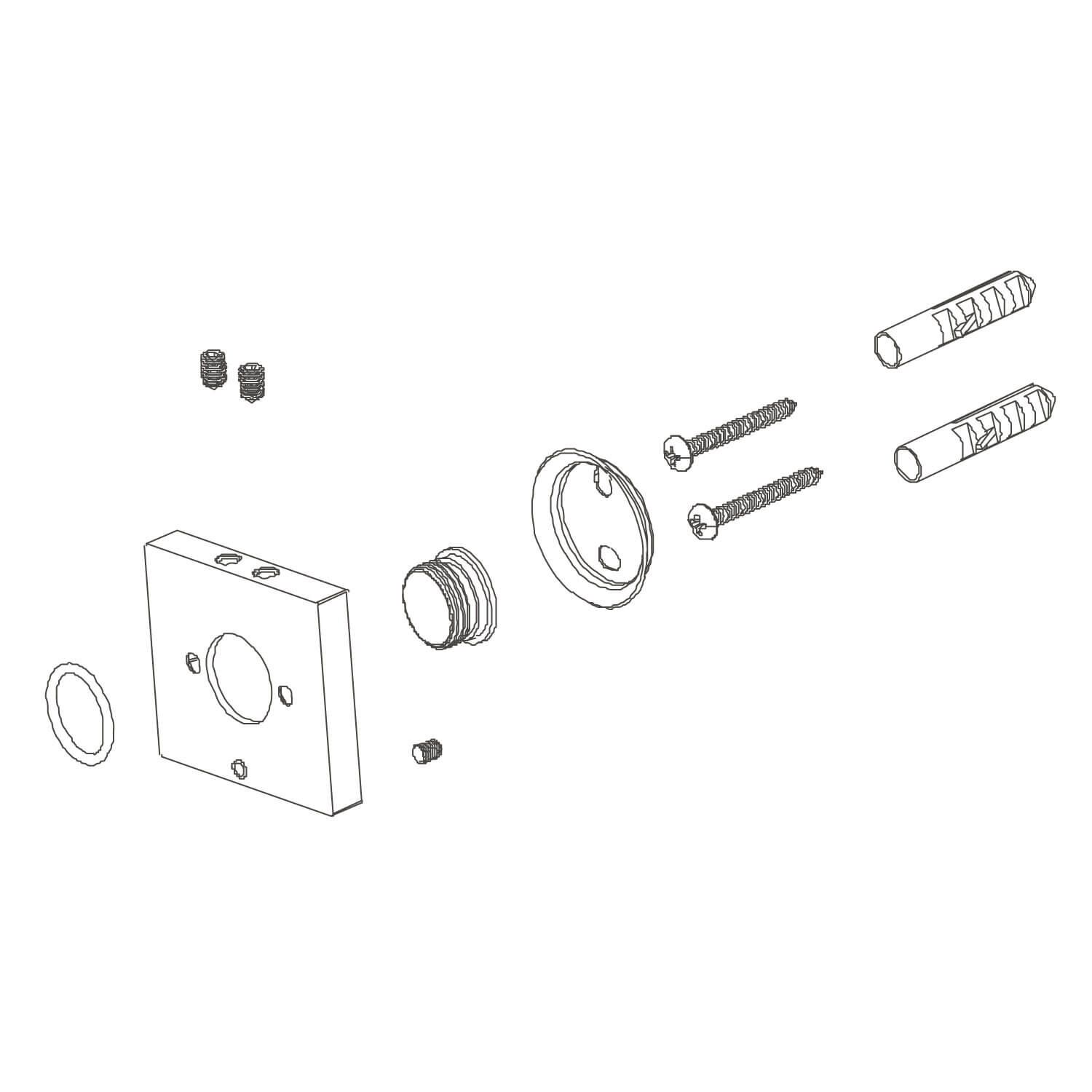 Sistema De Fijaci&oacute;n Copenhague De Brazo De Regadera A Muro Unico,,hi-res image number null