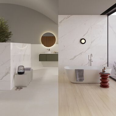 Baño Stargaze Blanco con Gris