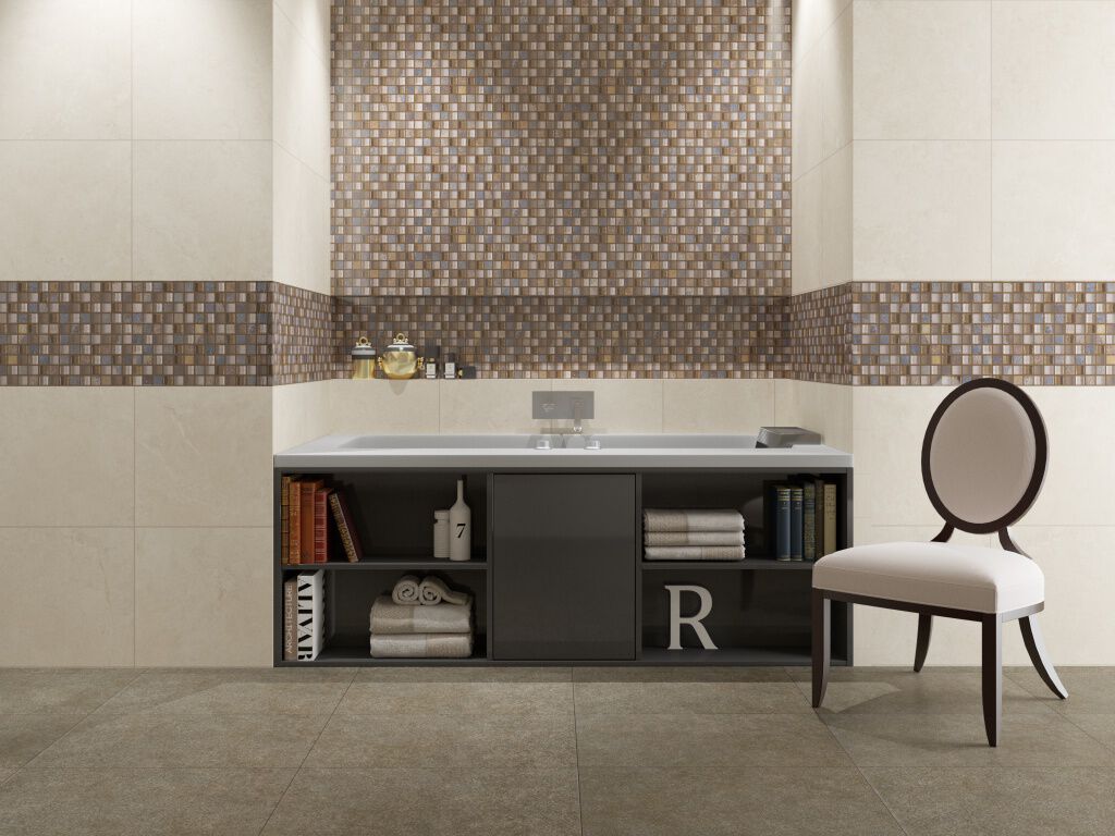 Baño Pietra Cristal Beige con Café,,hi-res