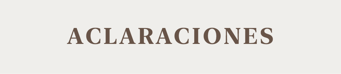 Aclaraciones
